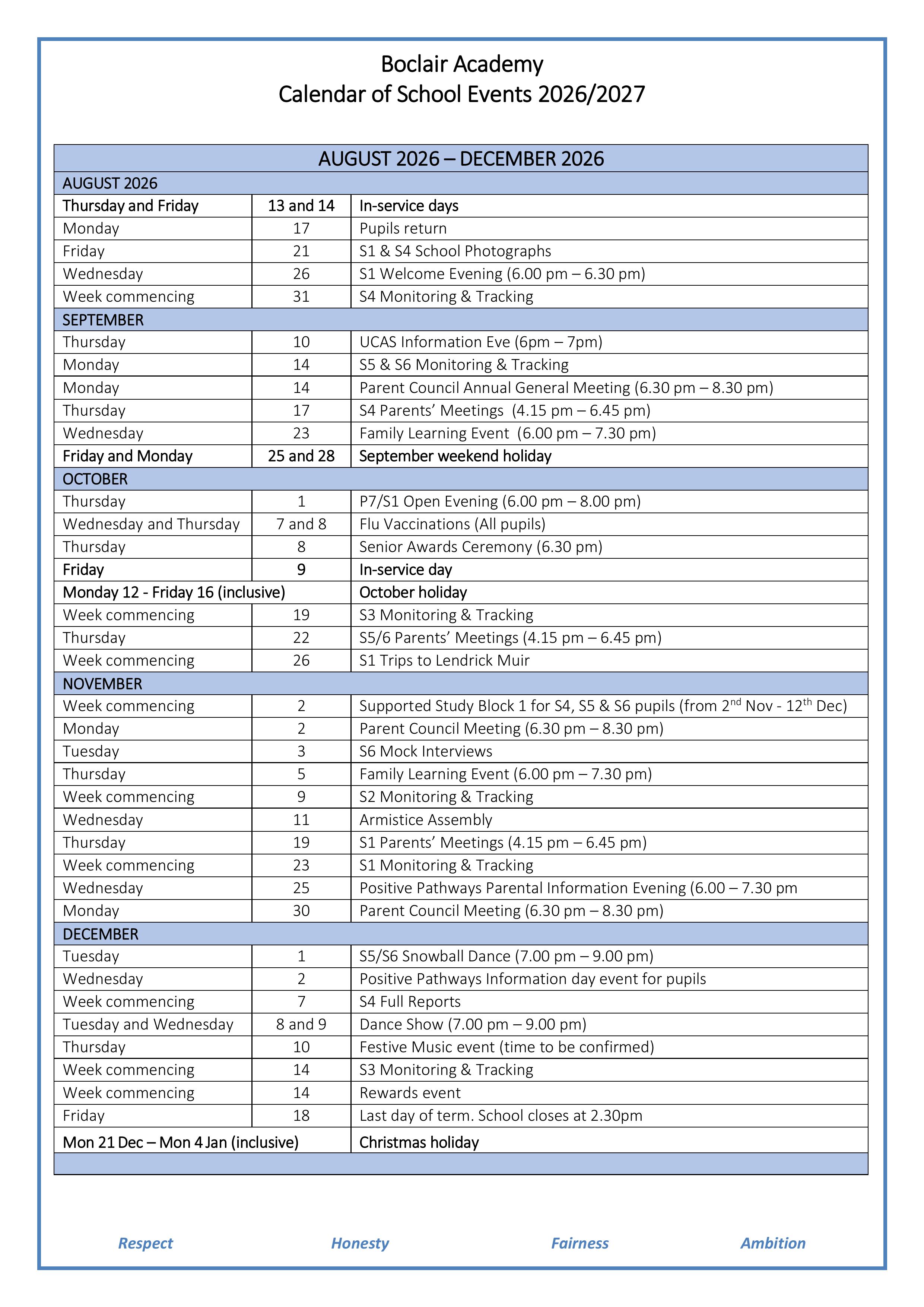 Calendar Of School Events 2026 2027 Images 0