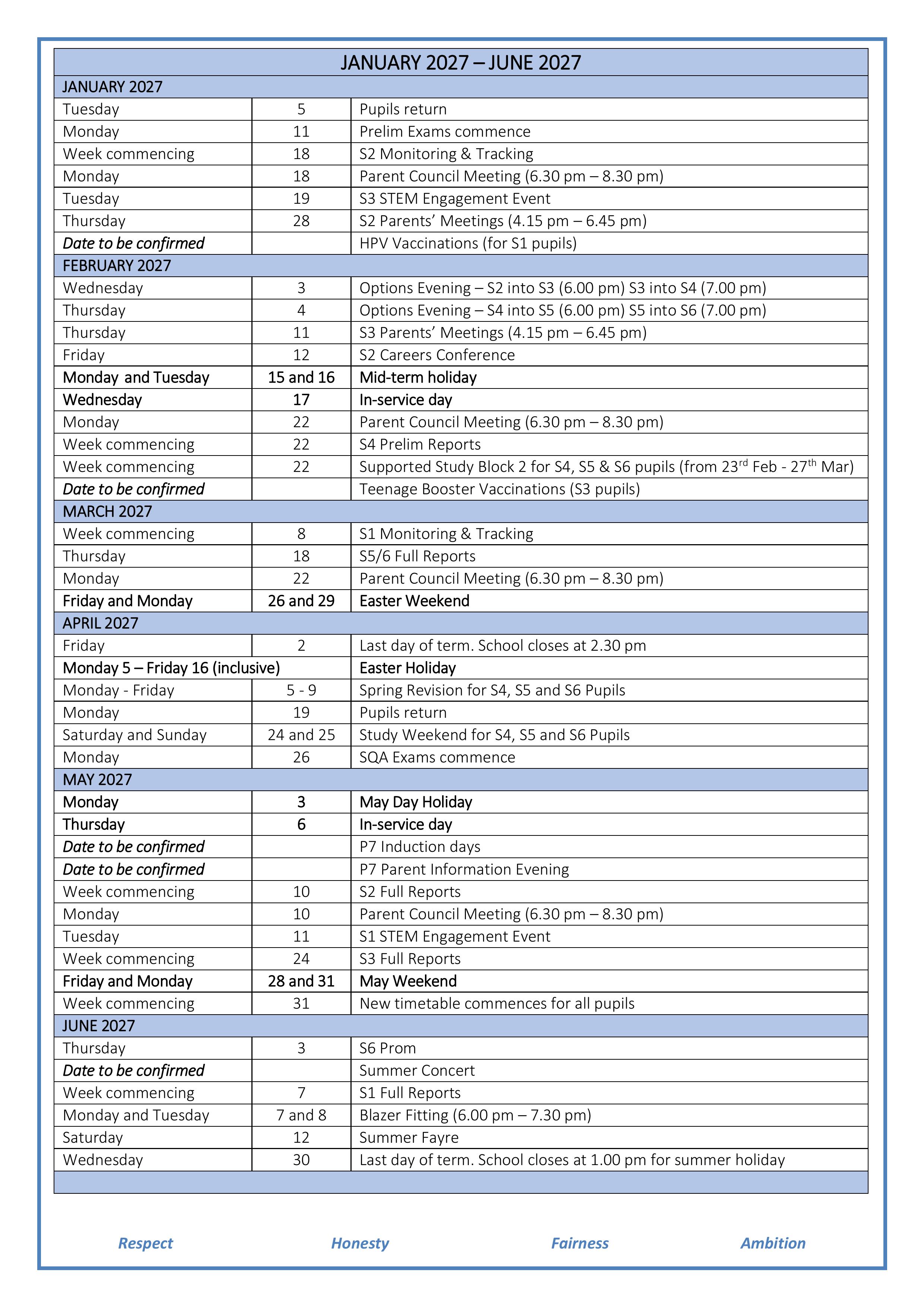 Calendar Of School Events 2026 2027 Images 1